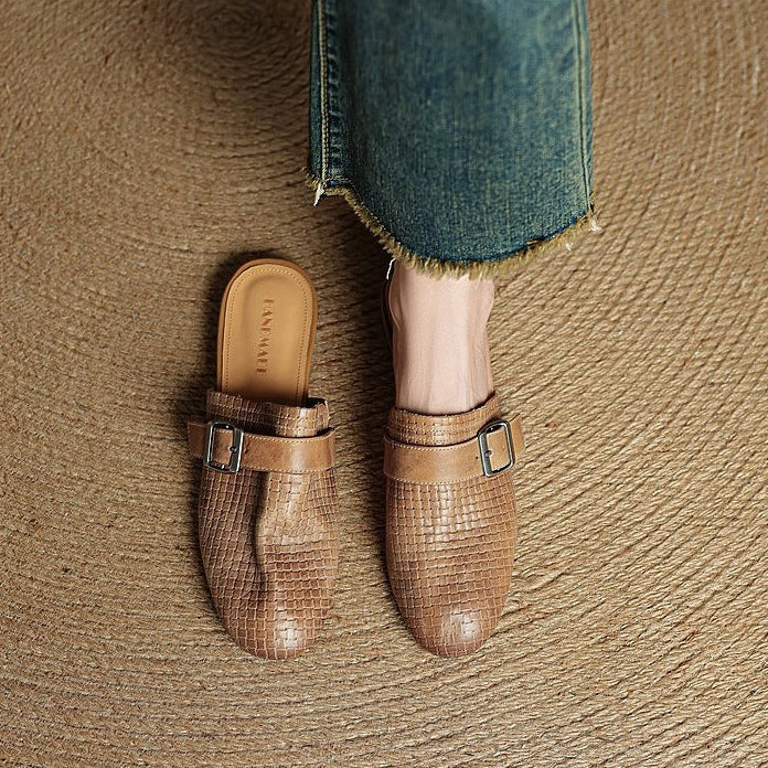 Mules Cassie de cuero genuino