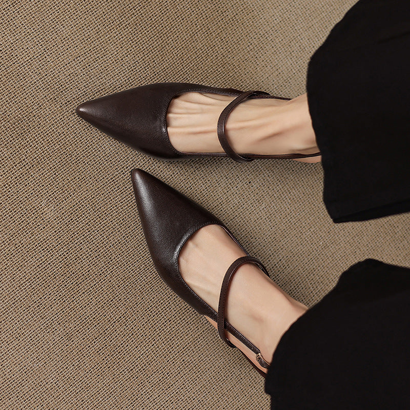 Tacchi Mary Jane slingback in vera pelle Zyra