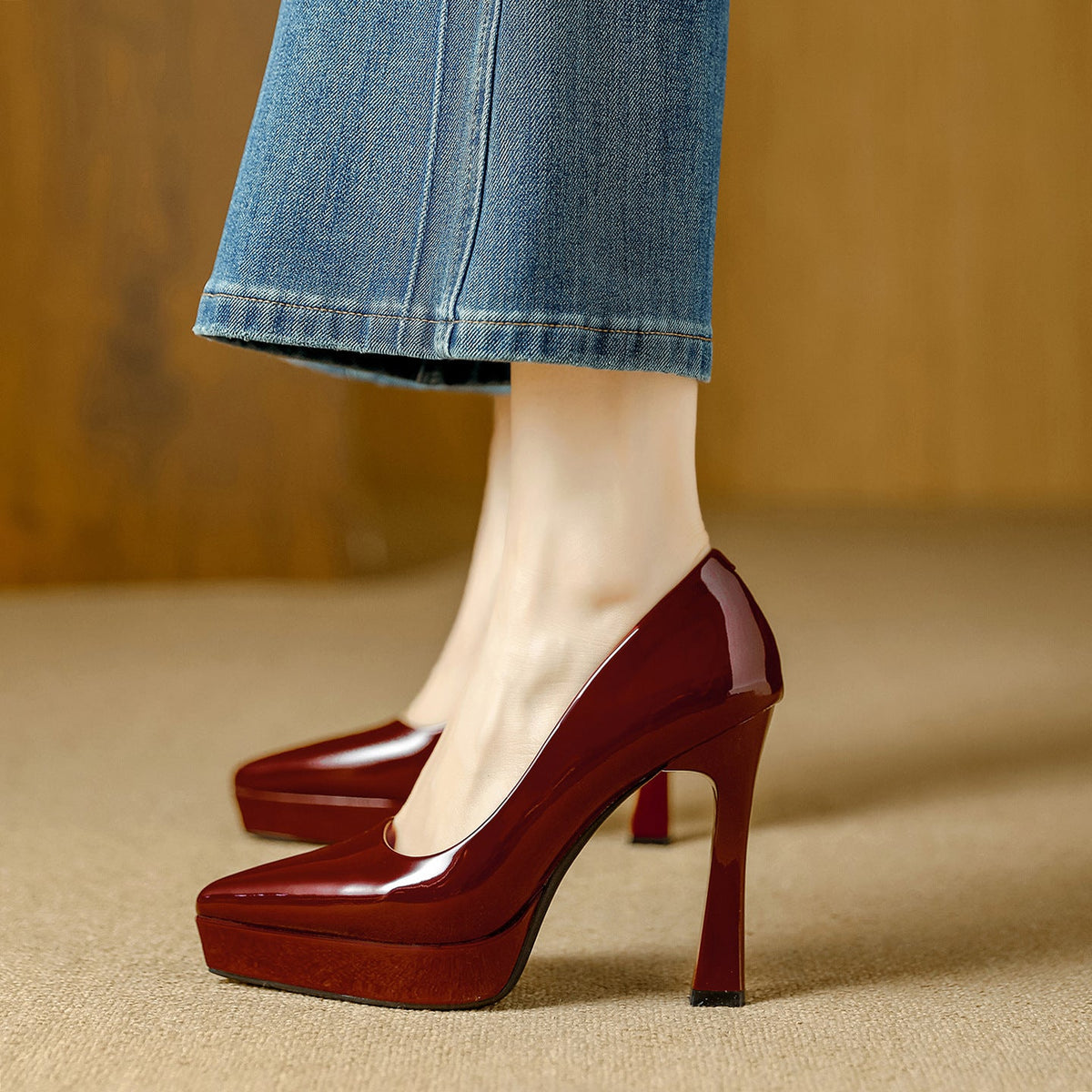 Tacones Vela de cuero genuino