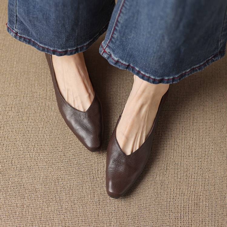 Zapatos planos Darsi de cuero genuino