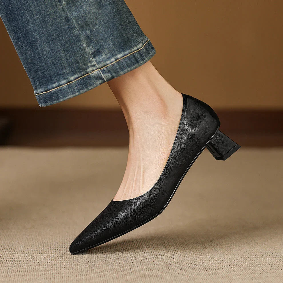 Tacones de cuero genuino Aelya