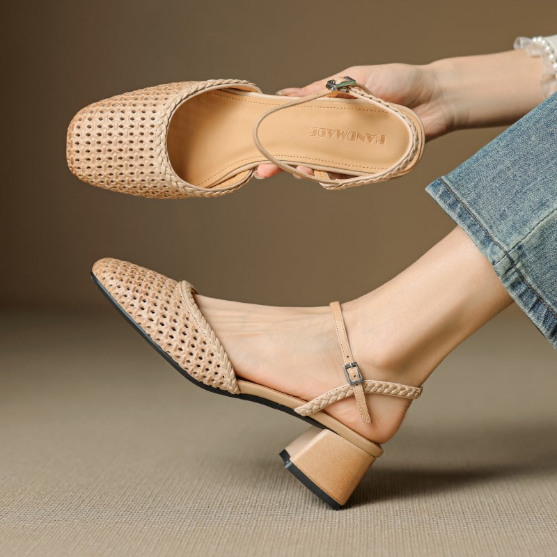 Tacones Orelia de cuero genuino
