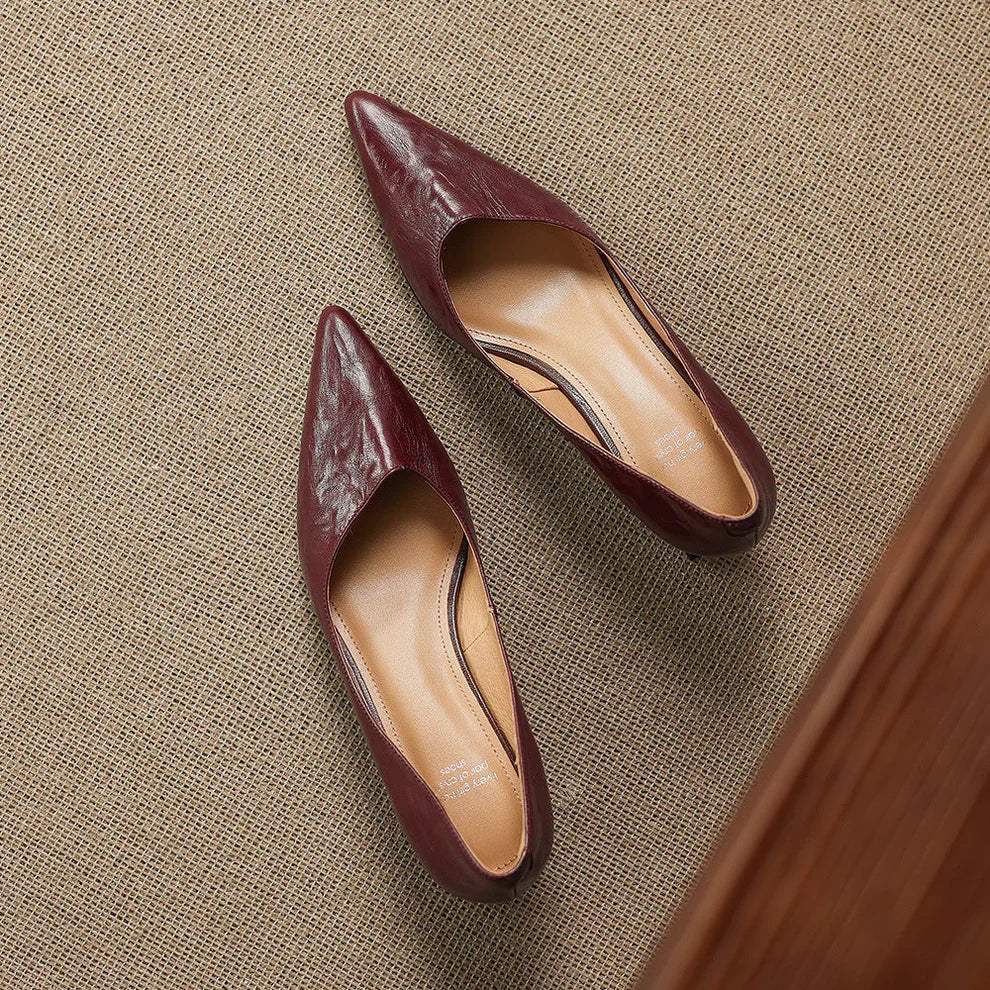 Tacones de cuero genuino Aelya