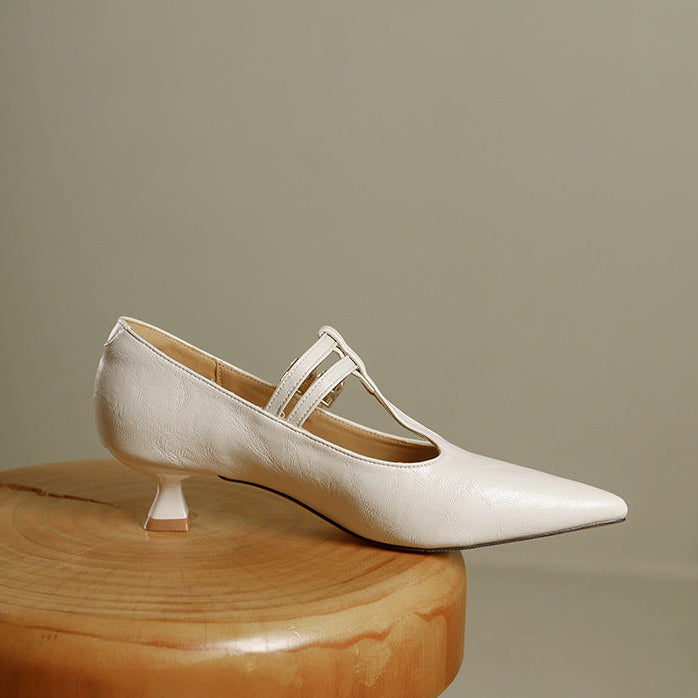 Mirel T-Strap-Pumps aus echtem Leder