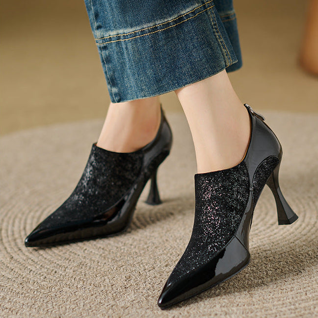 Tacones Evara de cuero genuino