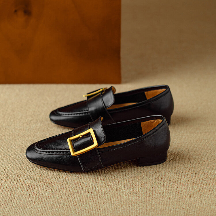 Chaussures Rizon à boucle de ceinture en cuir véritable