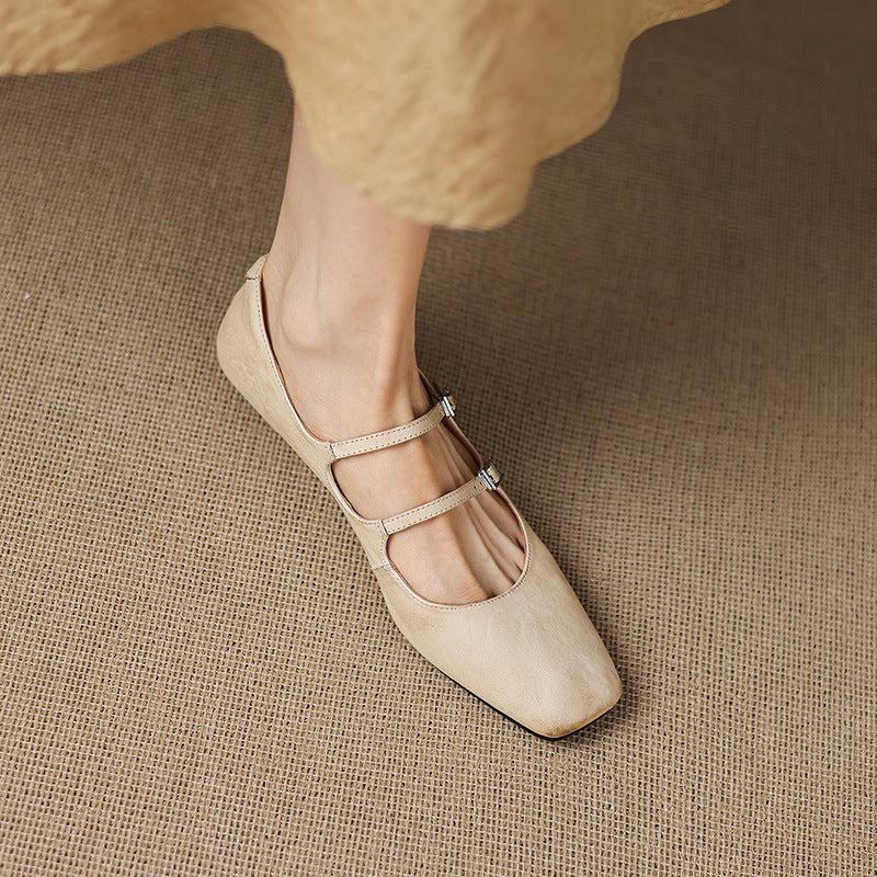 Chaussures plates Orik en cuir véritable
