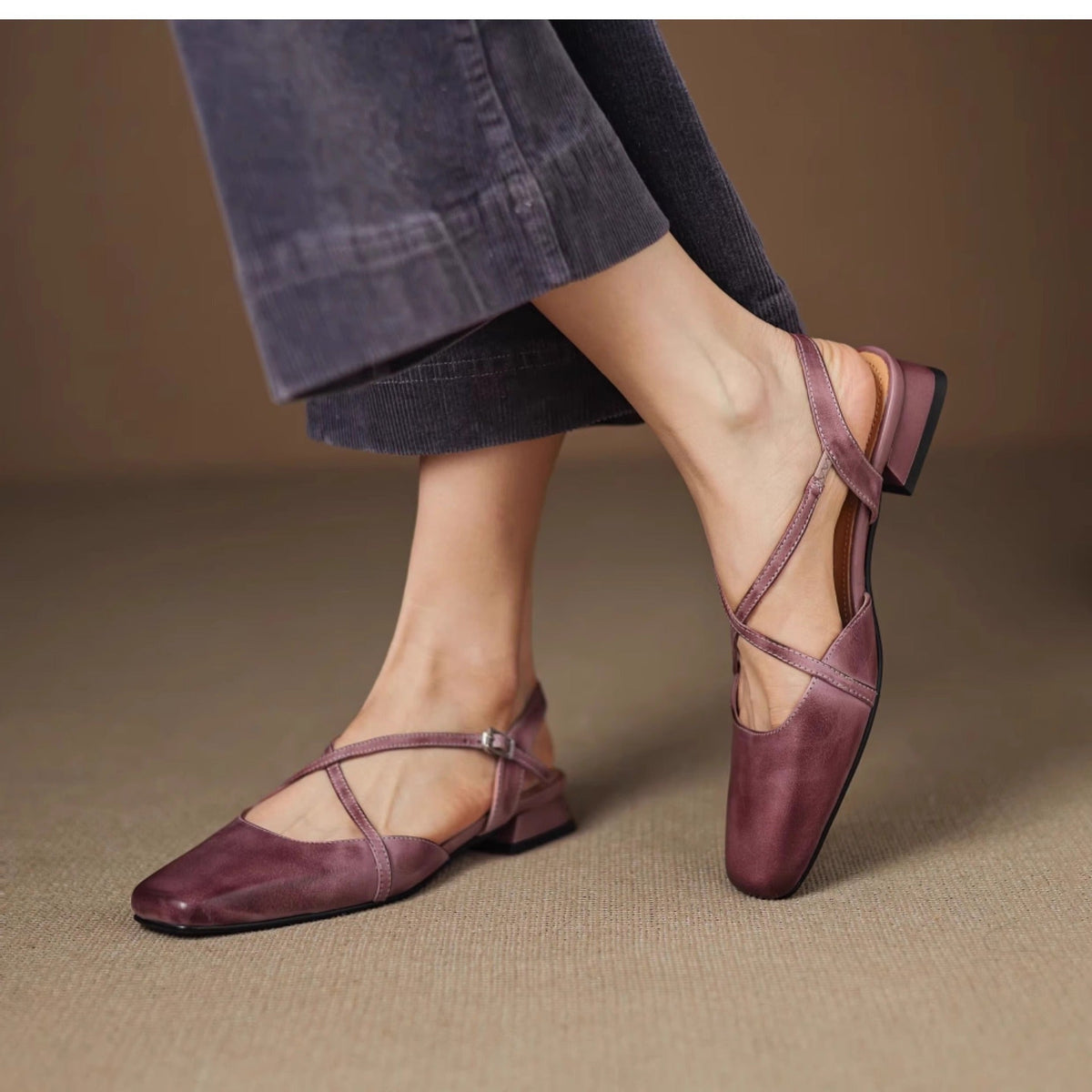 Saline Genuine Leather Flats