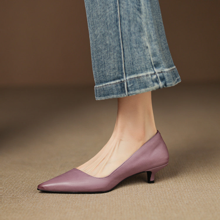Tacones Vienna de cuero genuino
