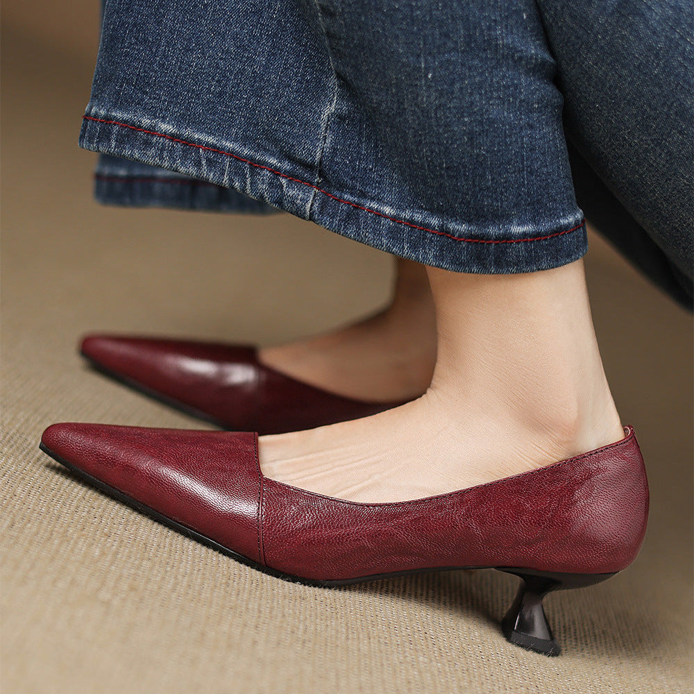 Tacones Venza de cuero genuino