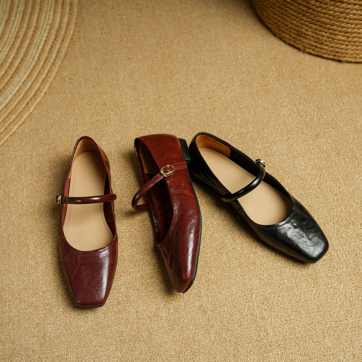 Chaussures plates Islae en cuir véritable