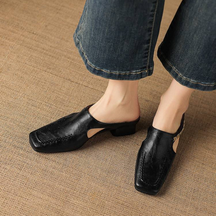 Mules de cuero Nella
