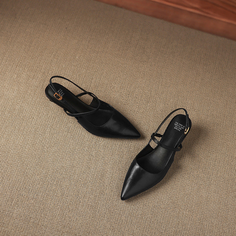 Tacones Mary Jane destalonados de cuero genuino Zyra
