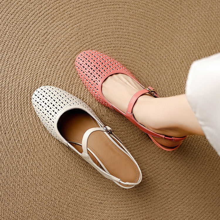 Escarpins slingback ajourés en cuir véritable Bela