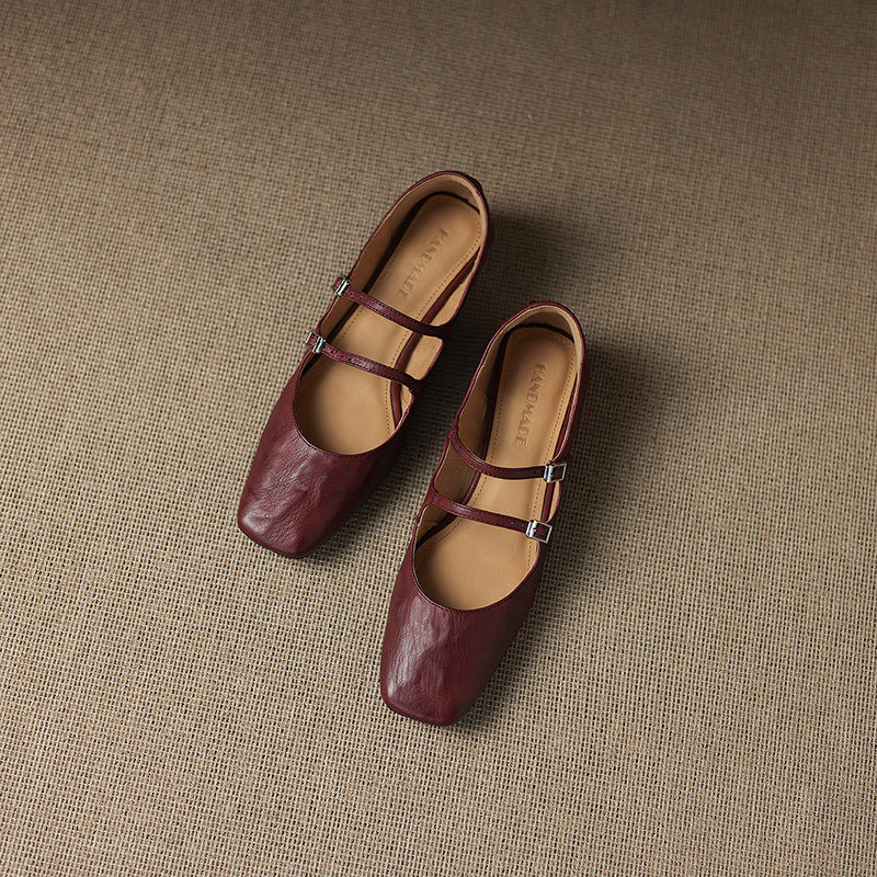 Chaussures plates Orik en cuir véritable
