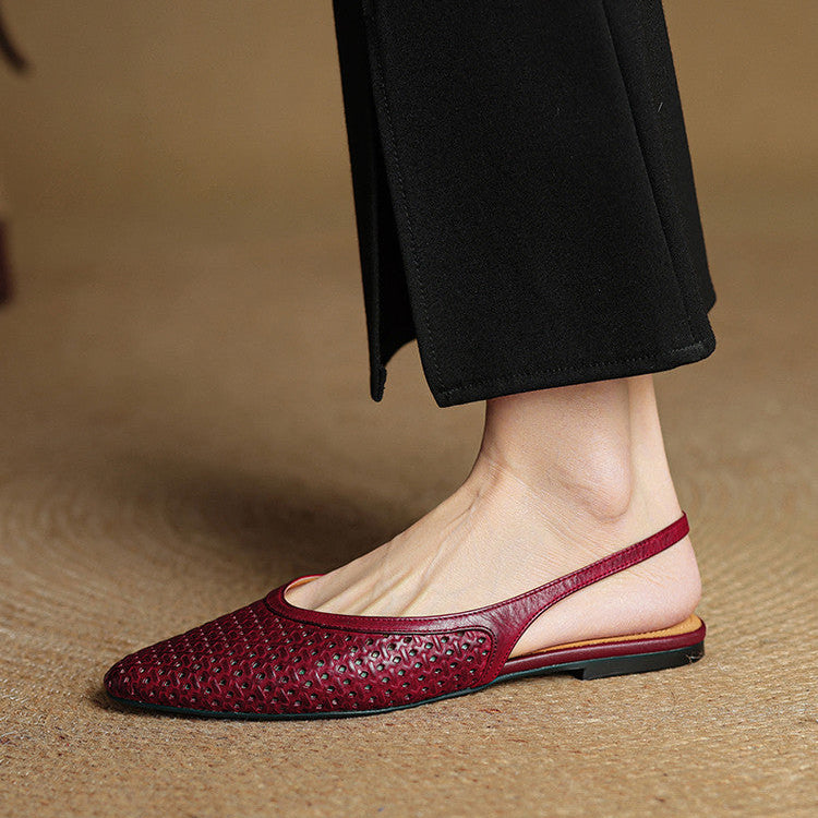 Zapatos destalonados Mirale de cuero genuino