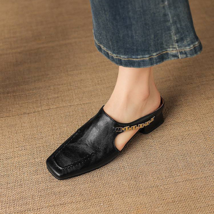 Mules de cuero Nella
