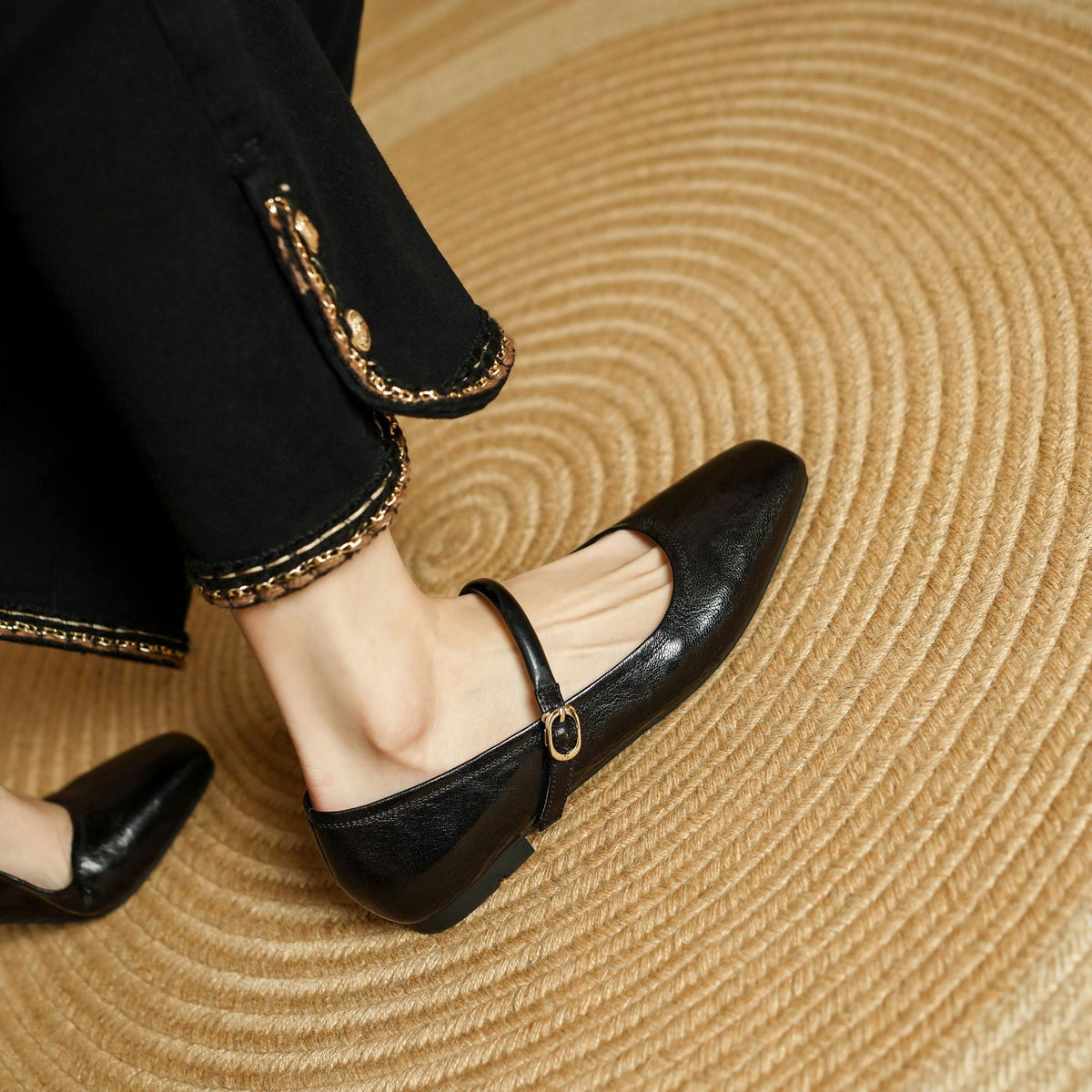 Chaussures plates Islae en cuir véritable