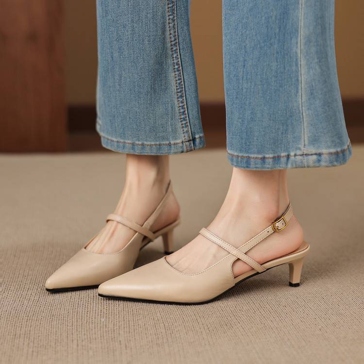 Kemi Slingbacks van Echt Leer
