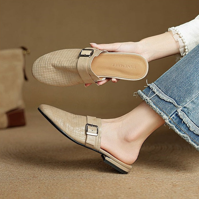 Mules Cassie de cuero genuino