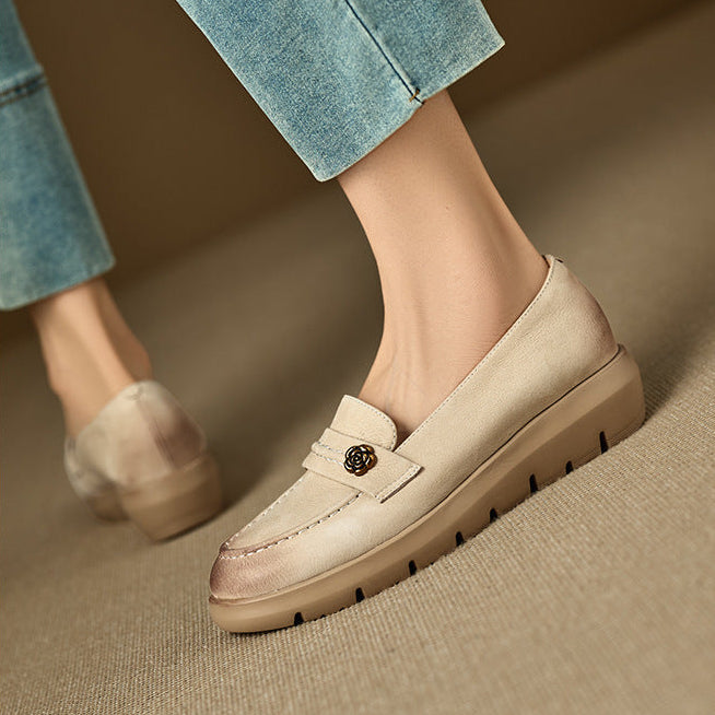 Zapatos de plataforma de cuero genuino Mira