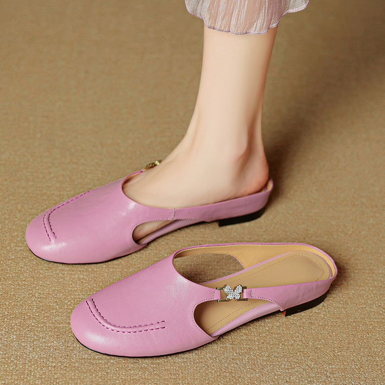 Mules Zella de cuero genuino