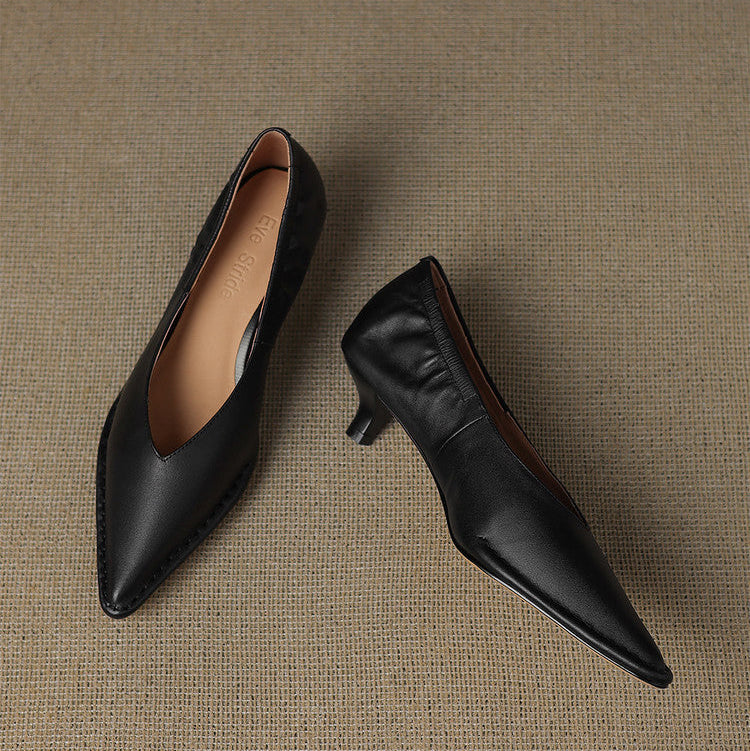 Emma Pumps aus echtem Leder mit spitzer Kappe