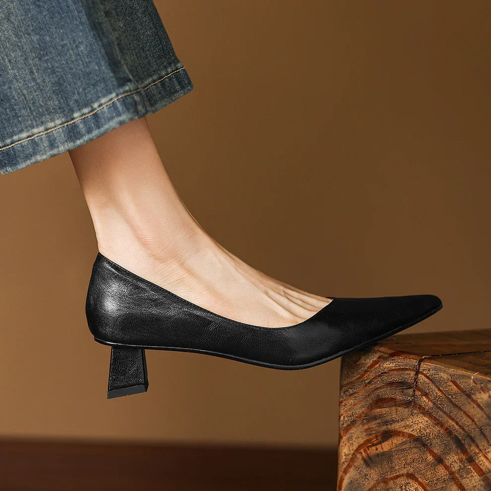 Tacones de cuero genuino Aelya