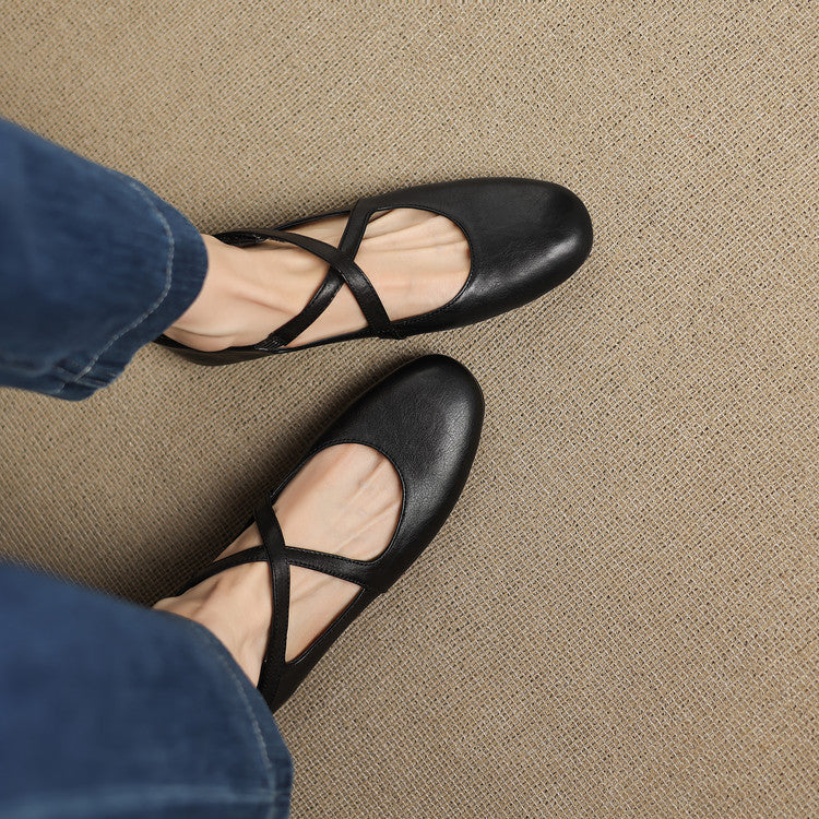 Zeor flache Schuhe aus echtem Leder