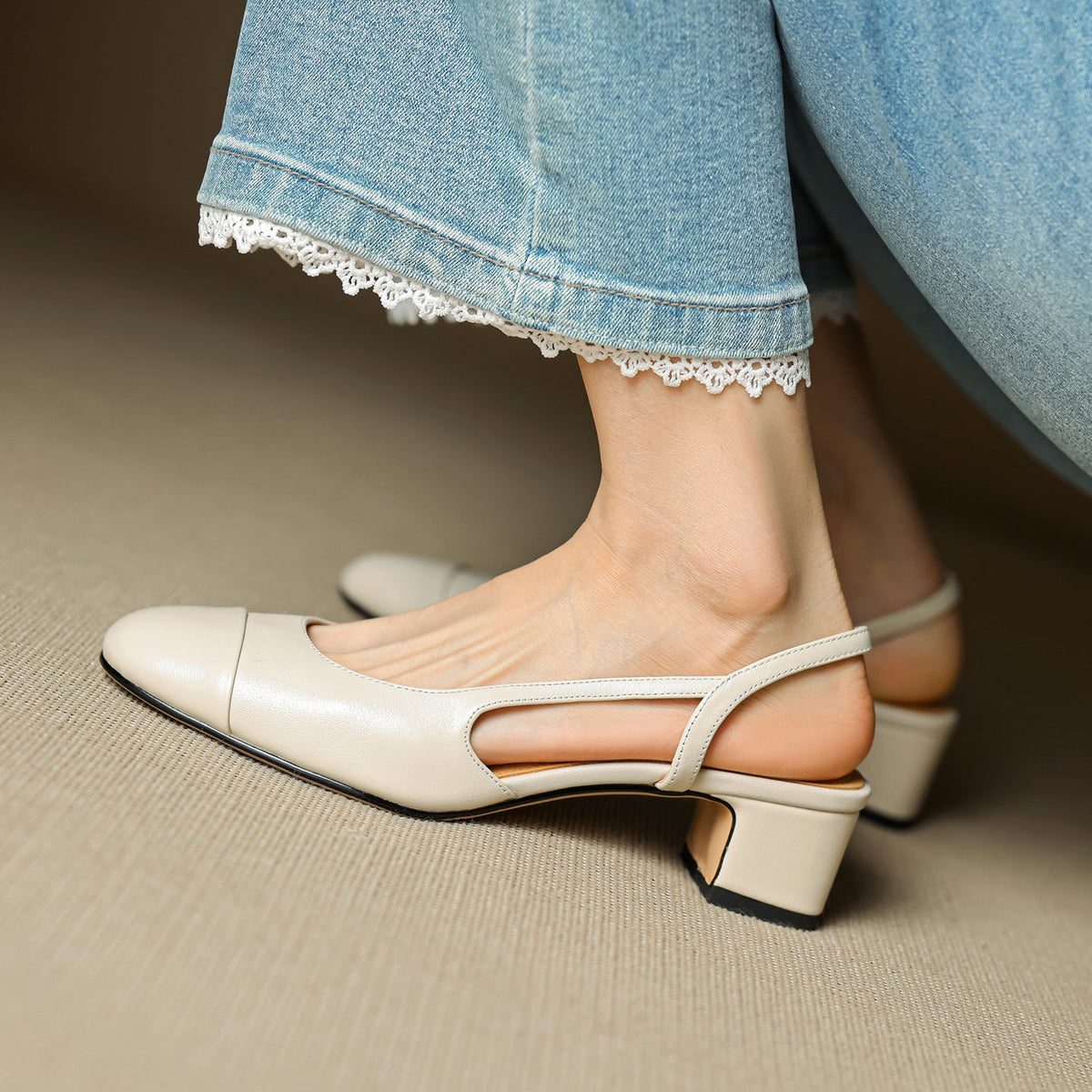 Zapatos de tacón Lureth de piel auténtica