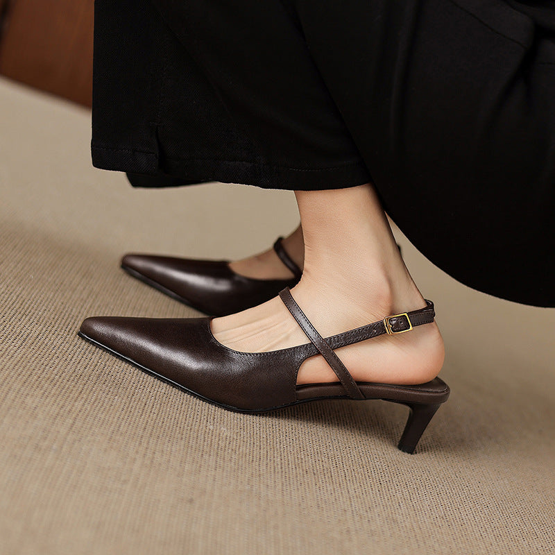 Tacchi Mary Jane slingback in vera pelle Zyra