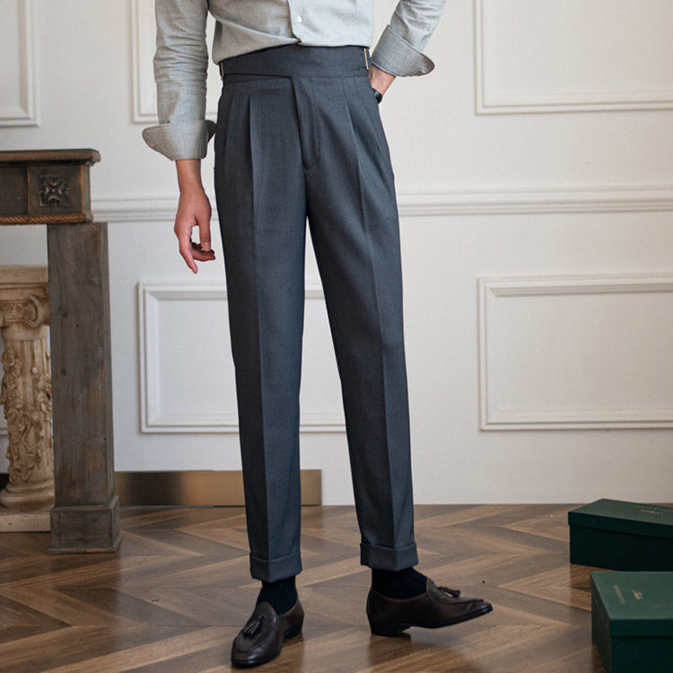Slim Fit Byxor med vefader