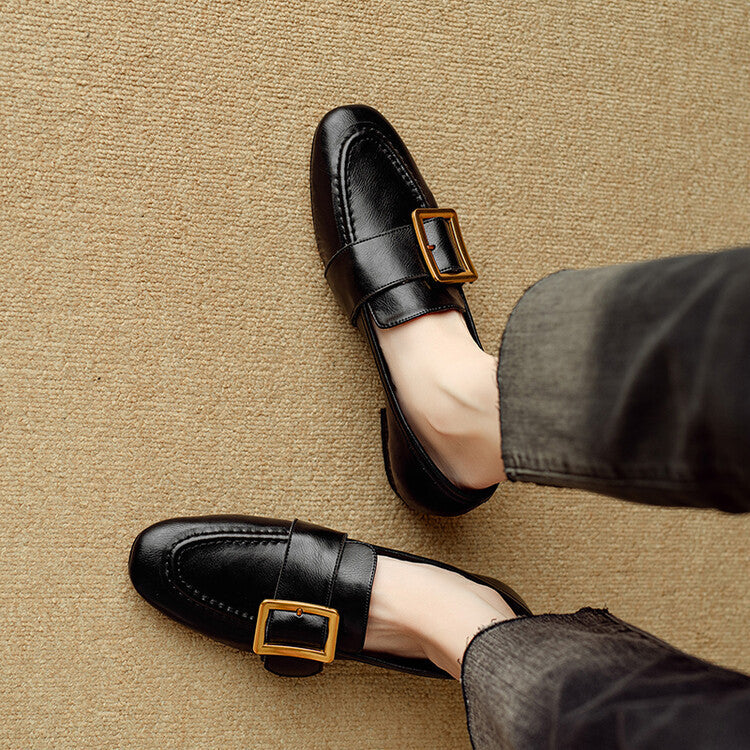 Chaussures Rizon à boucle de ceinture en cuir véritable