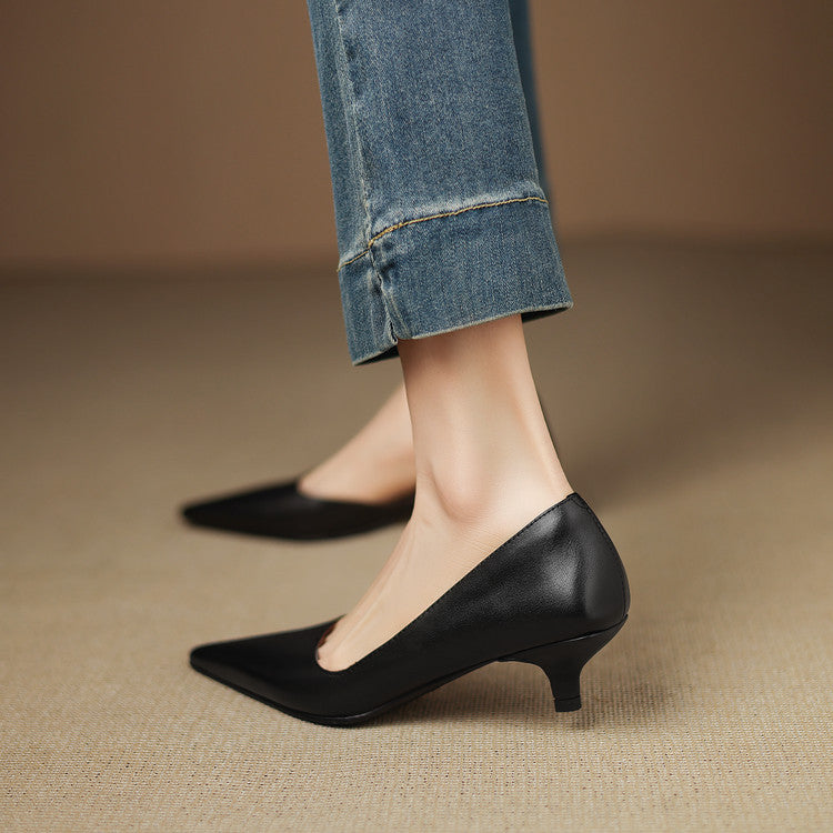 Tacones Vienna de cuero genuino