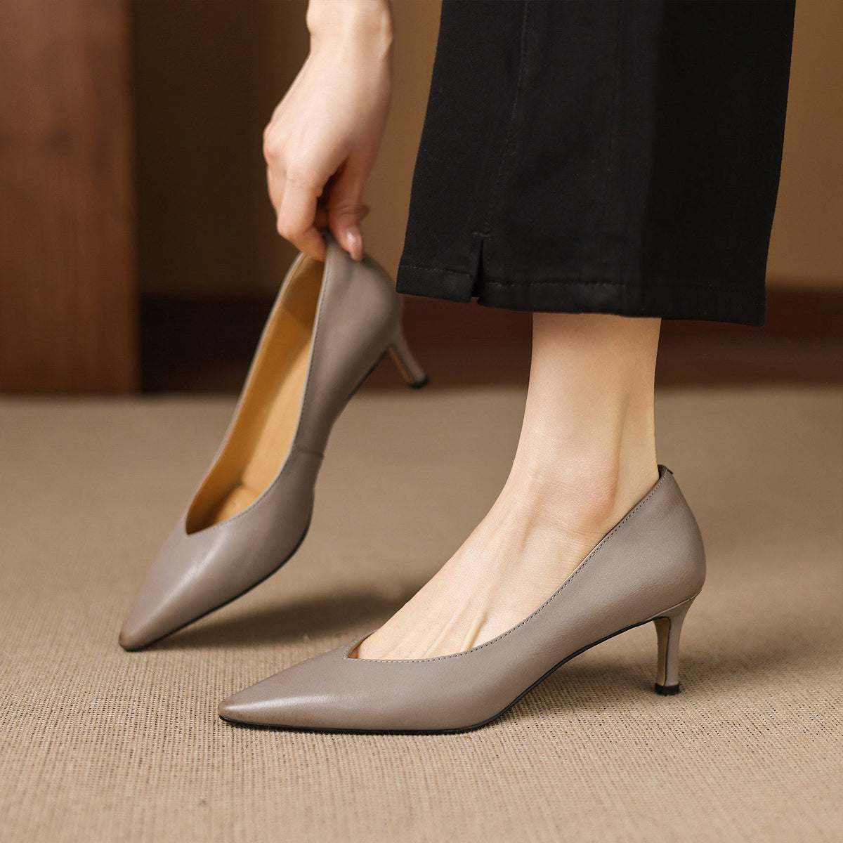 Escarpins Lenora en cuir véritable