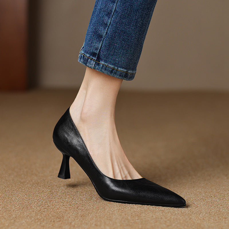 Tacones Elore de cuero genuino