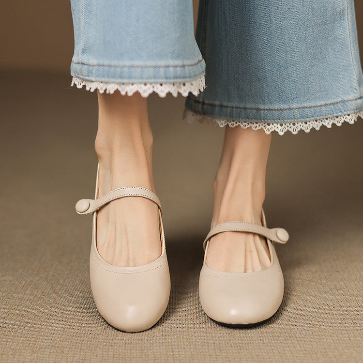 Renata flade sko i ægte læder