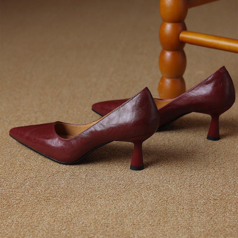 Tacones Elore de cuero genuino