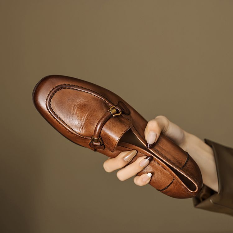 Belira loafers i äkta läder