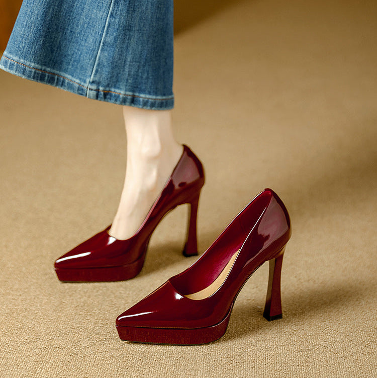 Tacones Vela de cuero genuino
