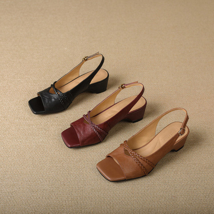 Bianca Slingbacks i äkta läder