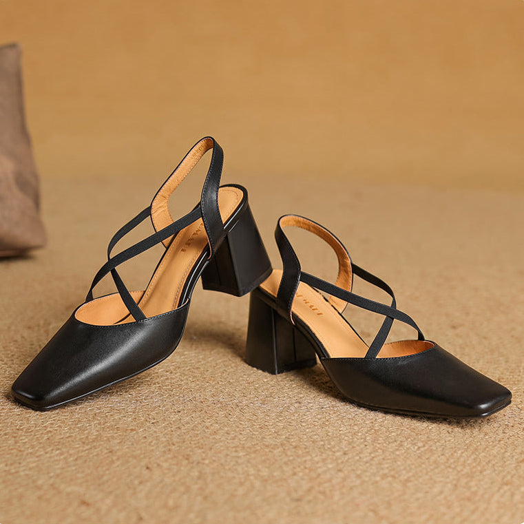 Tacones Alissa de cuero genuino