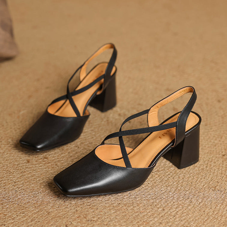 Tacones Alissa de cuero genuino