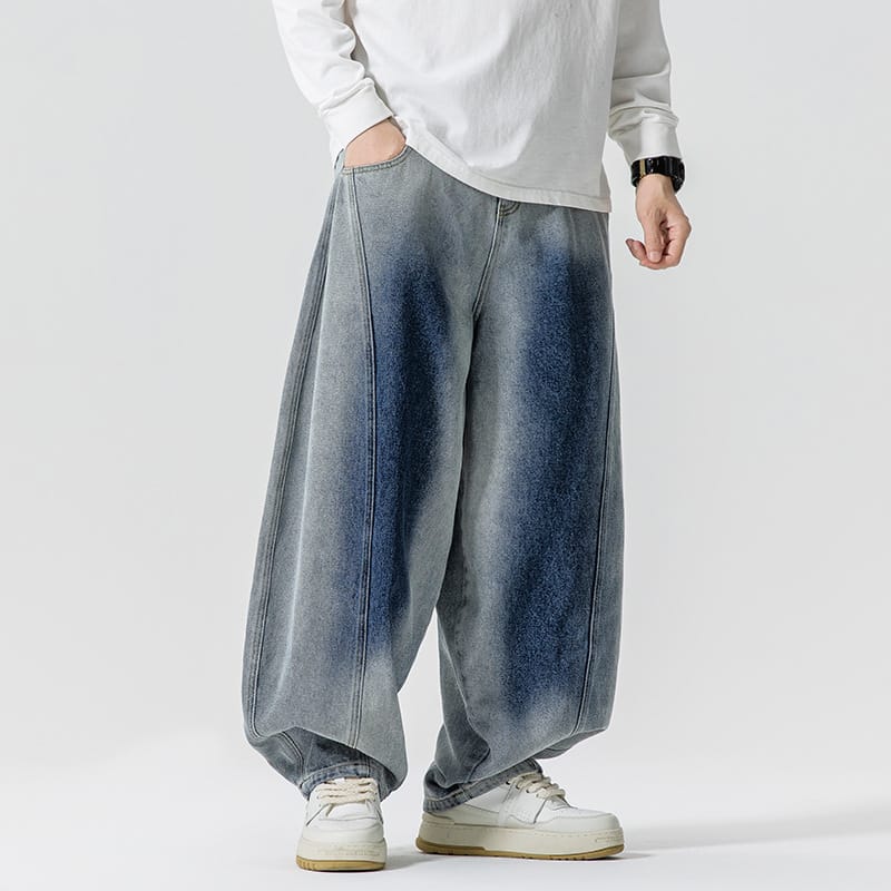 Jeans med vertikal fading