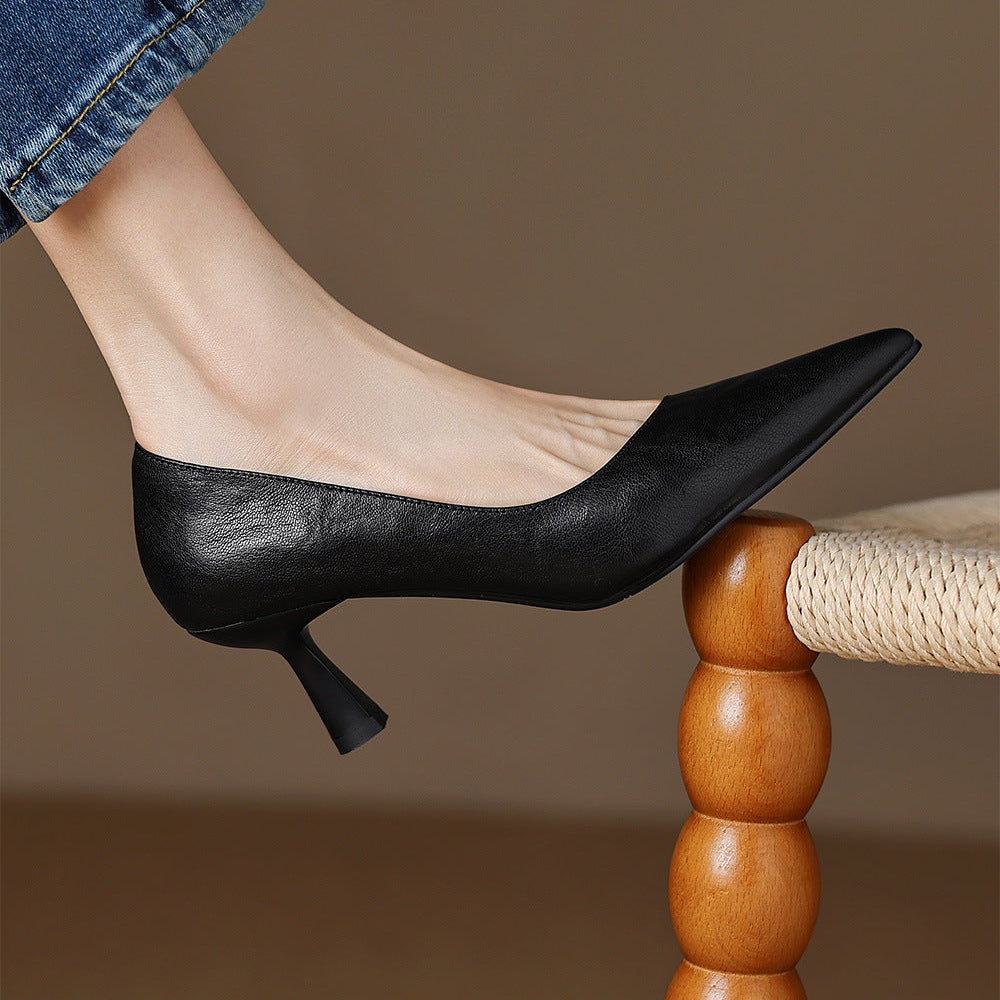 Tacones Elore de cuero genuino