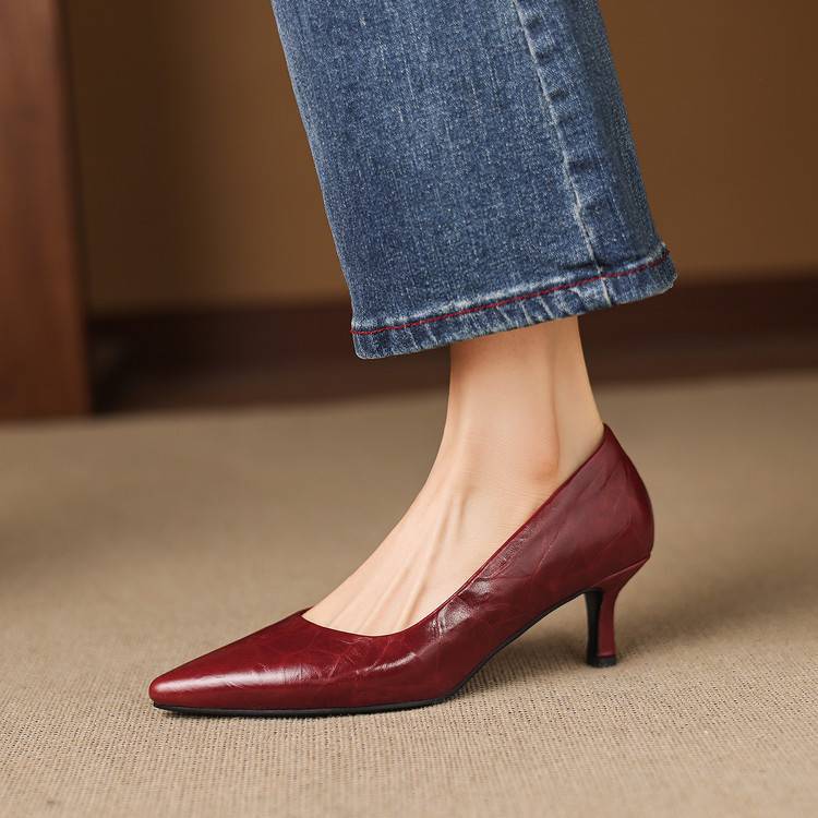 Tacones Verona de cuero genuino
