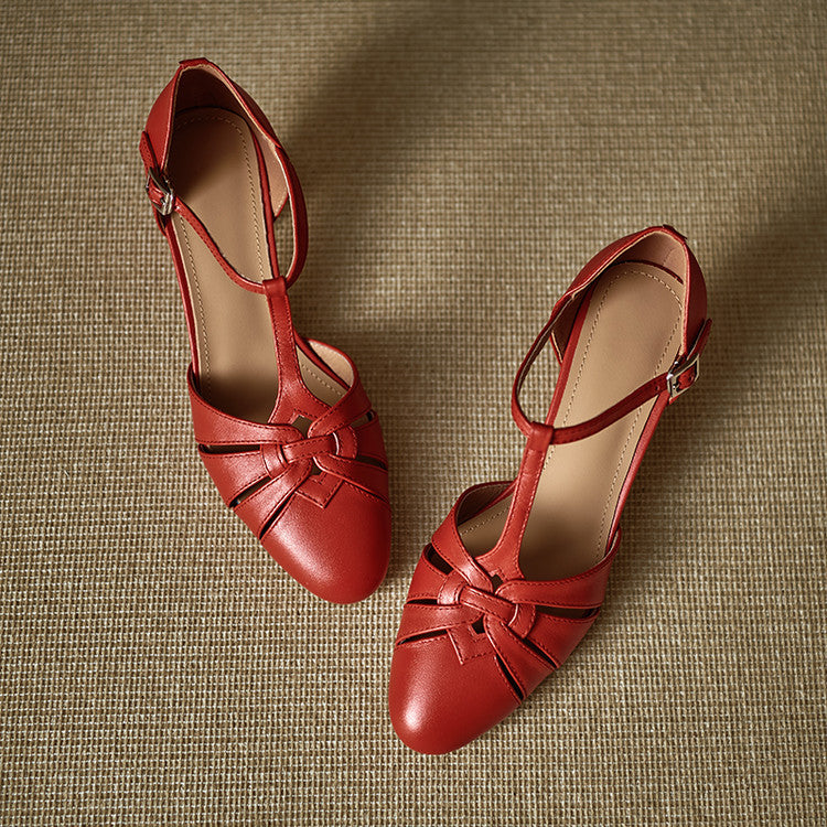 Tacones Romira de cuero genuino