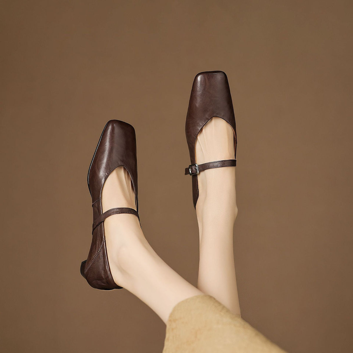 Zapatos planos Ayra de cuero genuino