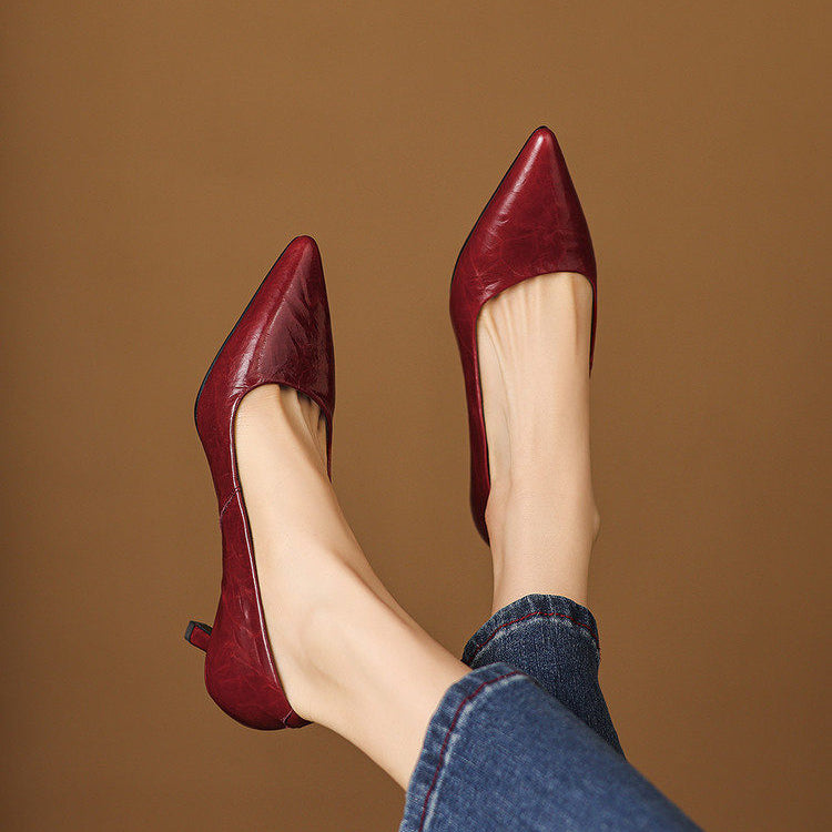Tacones Verona de cuero genuino