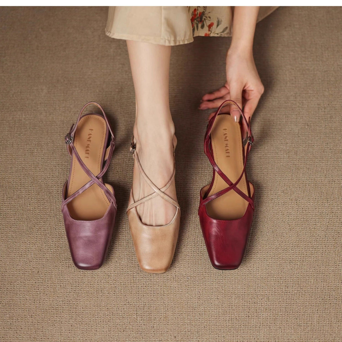 Saline Genuine Leather Flats